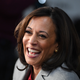 Democratic presidential hopeful California Senator Kamala Harris speaks to the press in the Spin Room after participating in the fifth Democratic primary debate of the 2020 presidential campaign season co-hosted by MSNBC and The Washington Post at Tyler Perry Studios in Atlanta, Georgia on November 20, 2019.